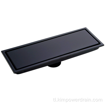 Rectangular black tile insert floor drain